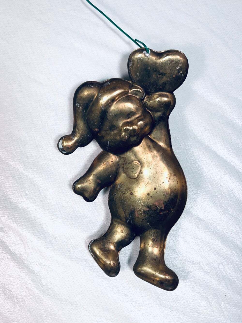 Vintage bear ornament with heart